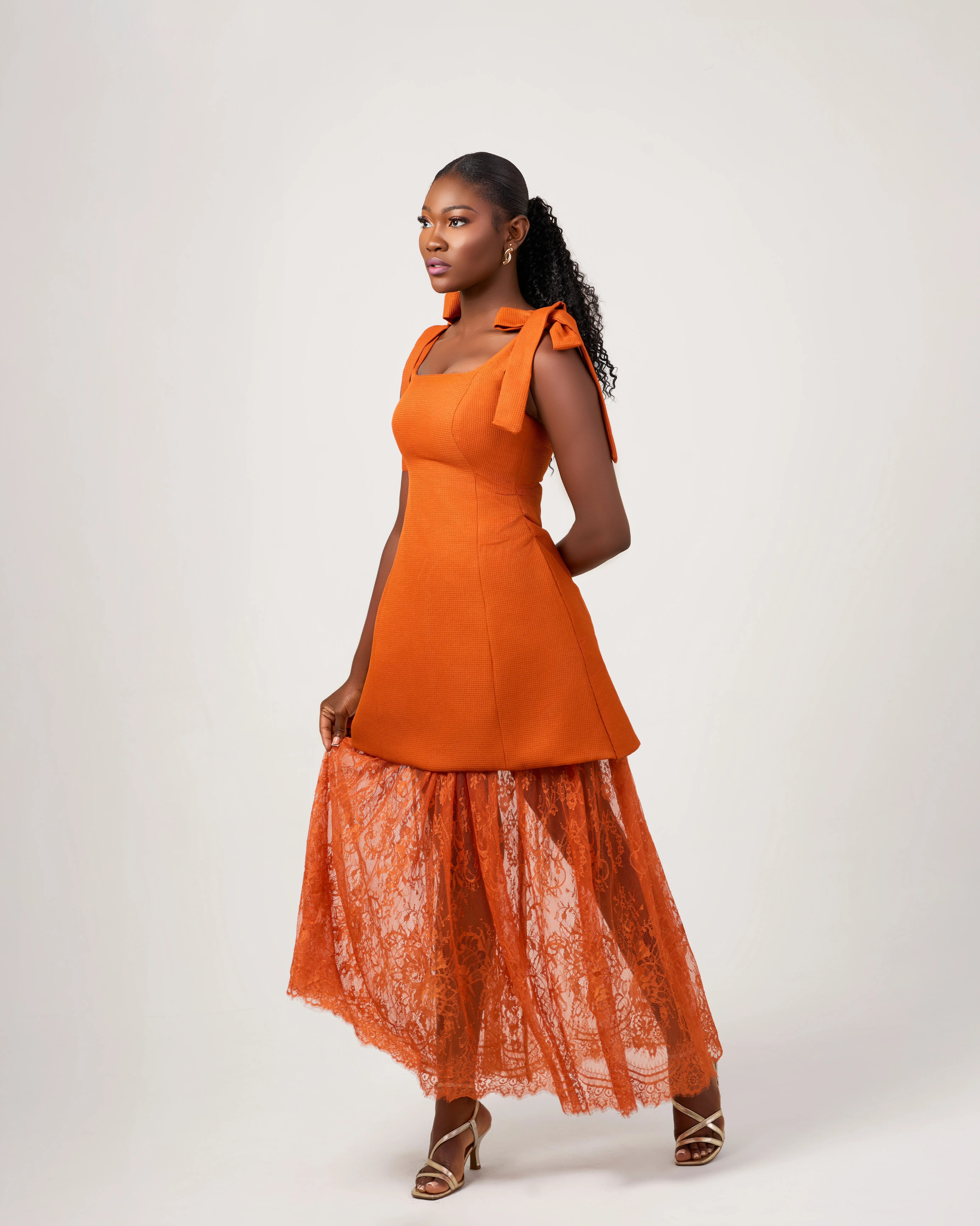 ADIRA BROWN VELVET - sophisticated brown velvet dress